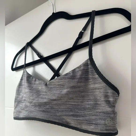 Lululemon Hot Spell Sports Bra Space Dye Camo Seal Grey Deep Coal Cross-back 8