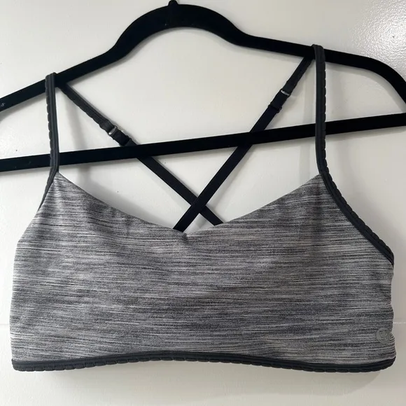 Lululemon Hot Spell Sports Bra Space Dye Camo Seal Grey Deep Coal Cross-back 8