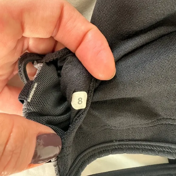 Lululemon Hot Spell Sports Bra Space Dye Camo Seal Grey Deep Coal Cross-back 8