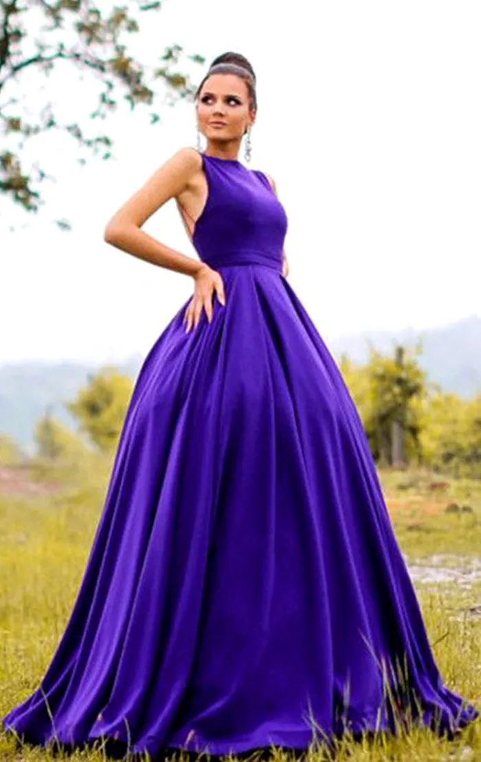 MACloth Halter O Neck Regency Ball Gown Prom Dress Elegant Formal Evening Gown