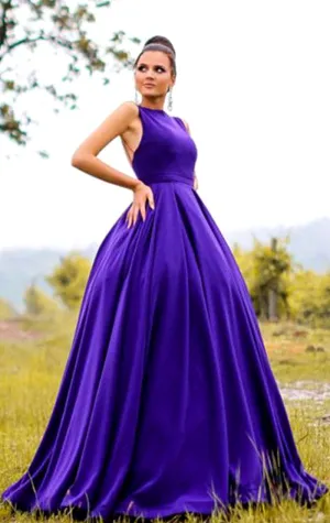 MACloth Halter O Neck Regency Ball Gown Prom Dress Elegant Formal Evening Gown