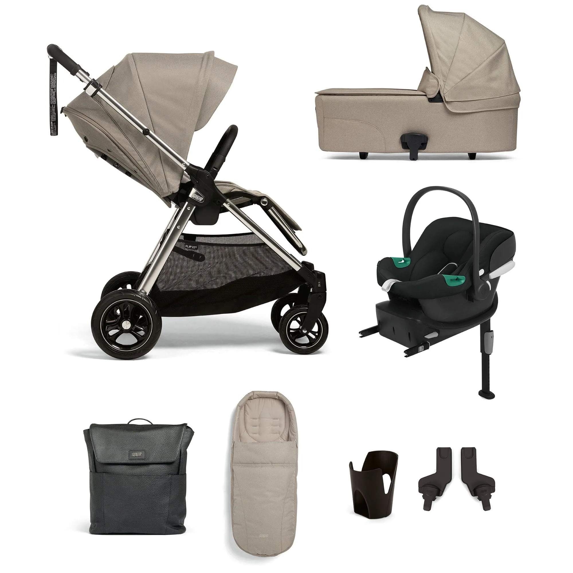 Mamas & Papas Flip XT³ 8 Piece Essentials Bundle with Car Seat - Fawn