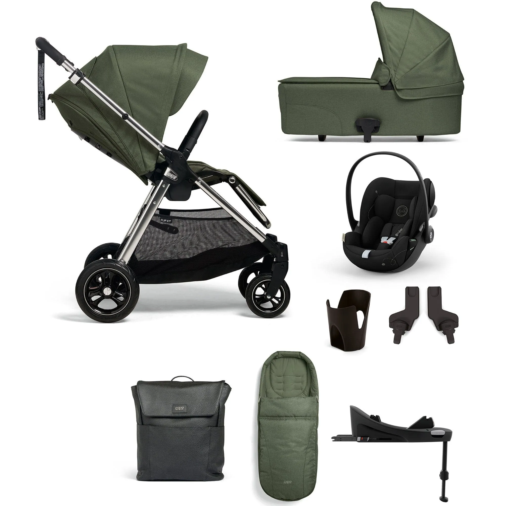 Mamas & Papas Flip XT³ 8 Piece Essentials Bundle with Car Seat - Juniper