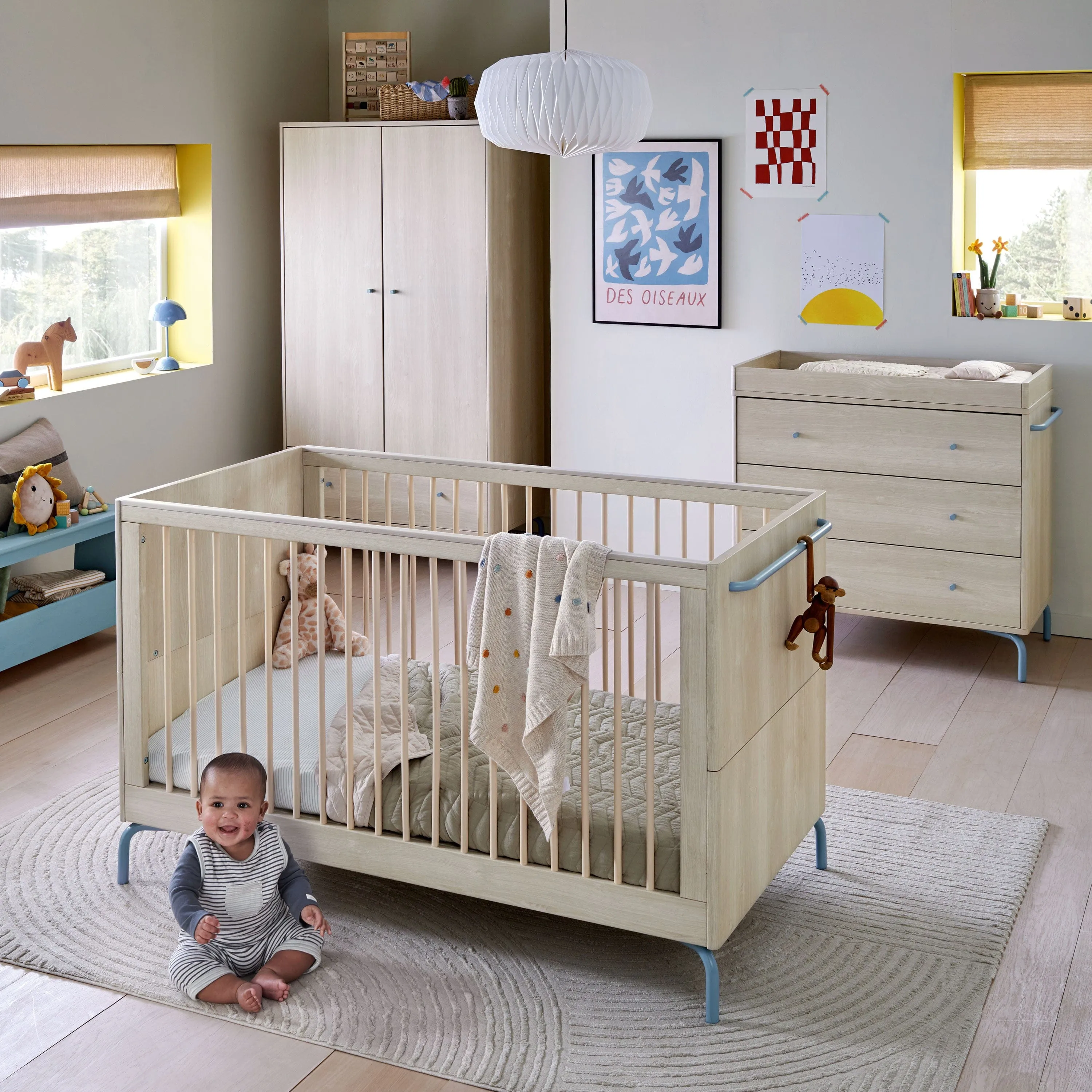 Mamas & Papas Kinlay 3 Piece Roomset in Dusty Blue