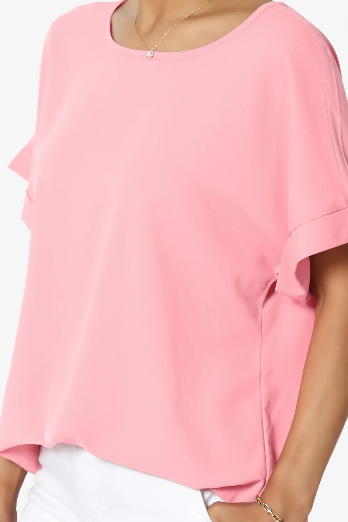 Marla Lightweight Woven Dolman Top PLUS