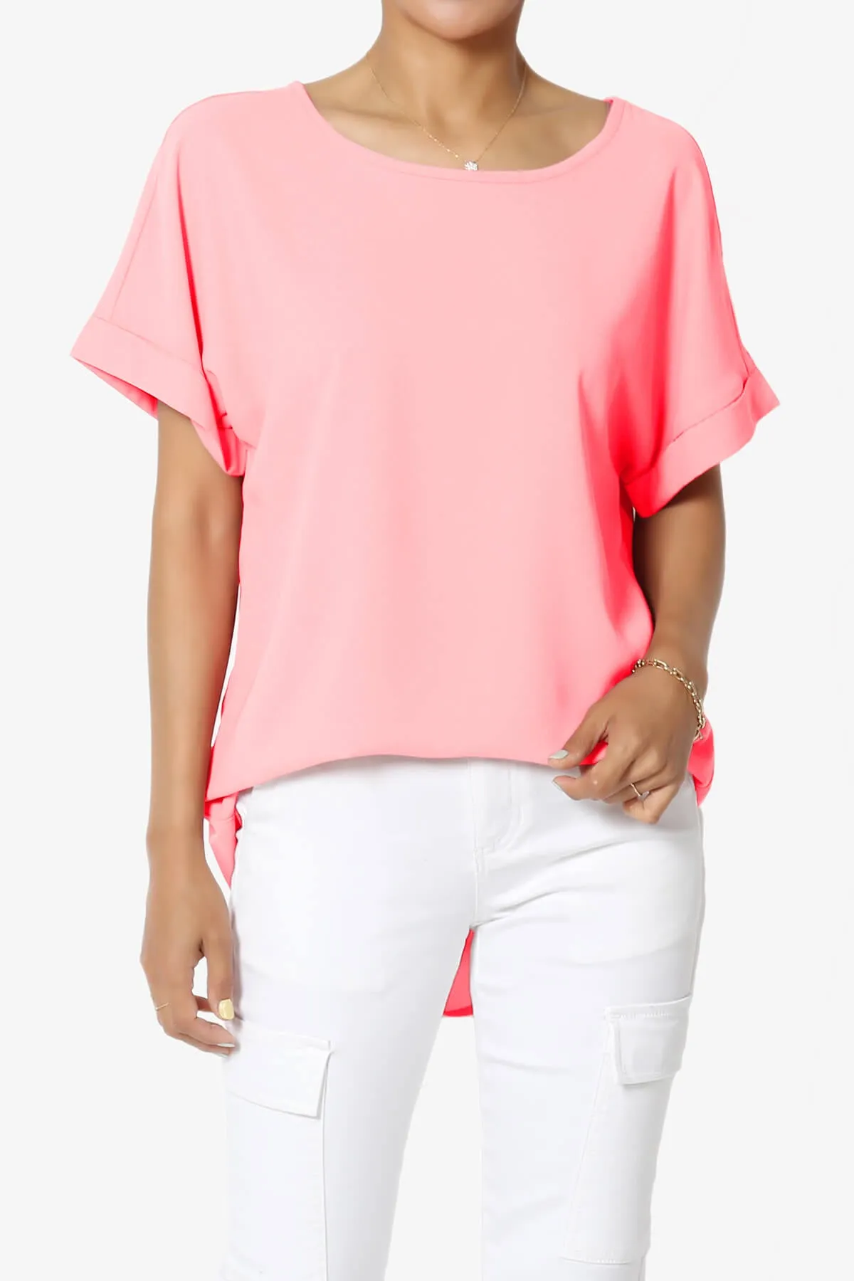 Marla Lightweight Woven Dolman Top PLUS