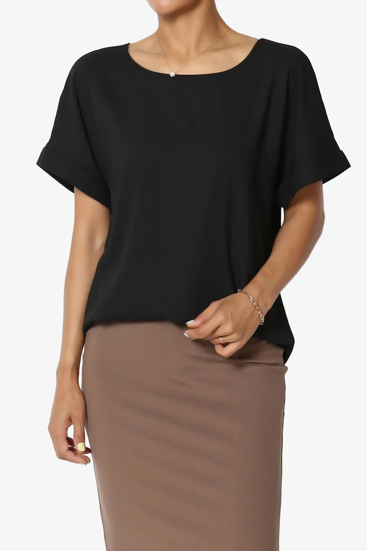 Marla Lightweight Woven Dolman Top PLUS