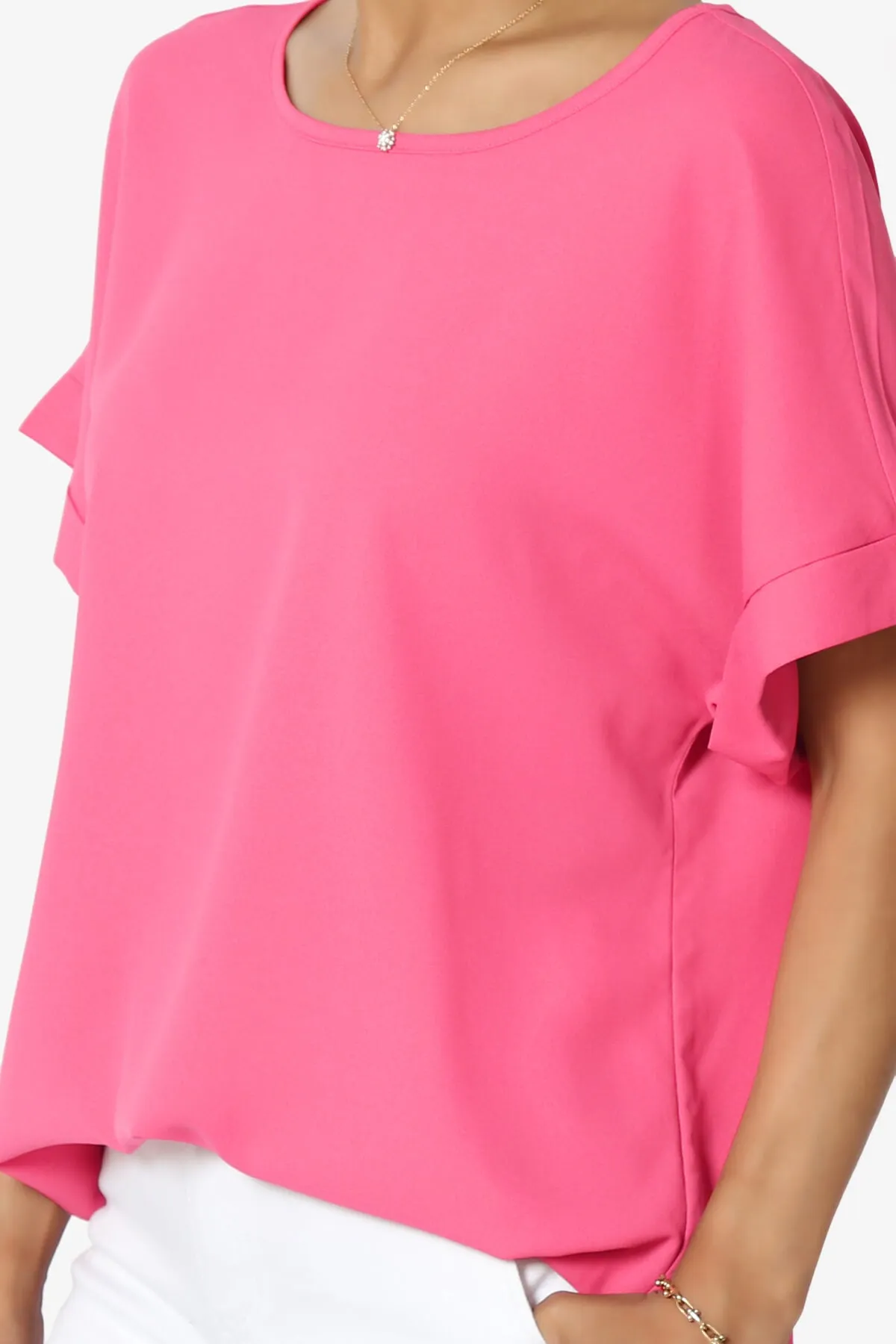 Marla Lightweight Woven Dolman Top PLUS