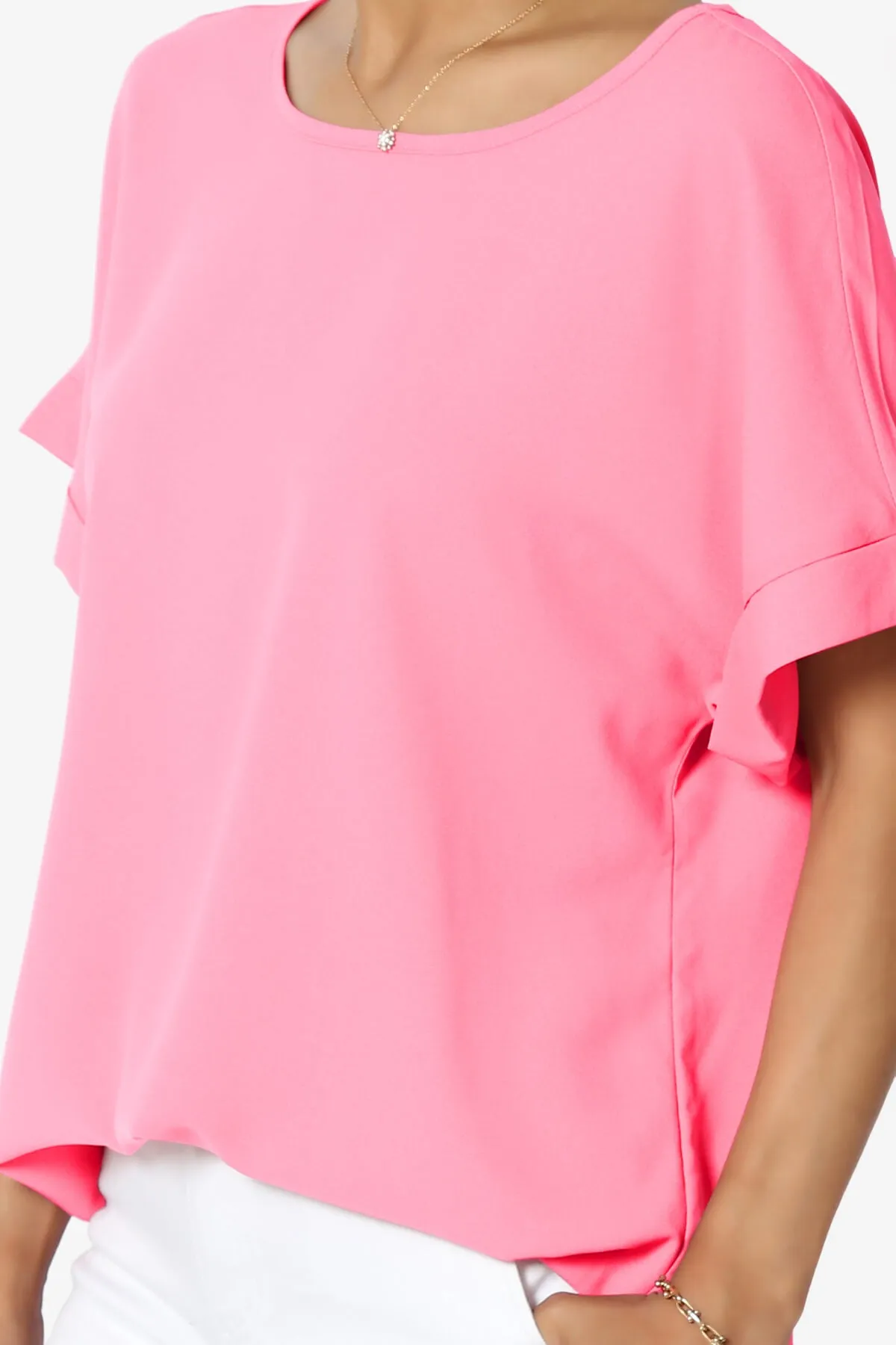 Marla Lightweight Woven Dolman Top PLUS
