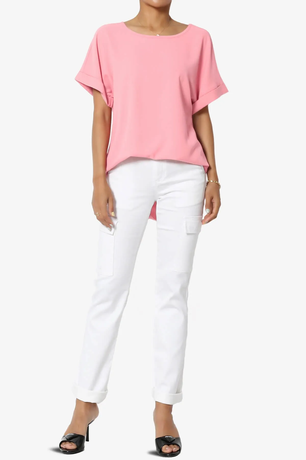 Marla Lightweight Woven Dolman Top PLUS