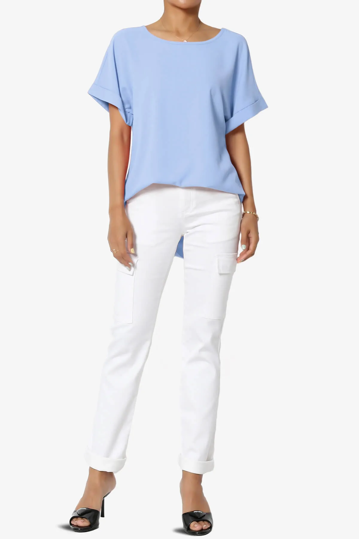 Marla Lightweight Woven Dolman Top PLUS
