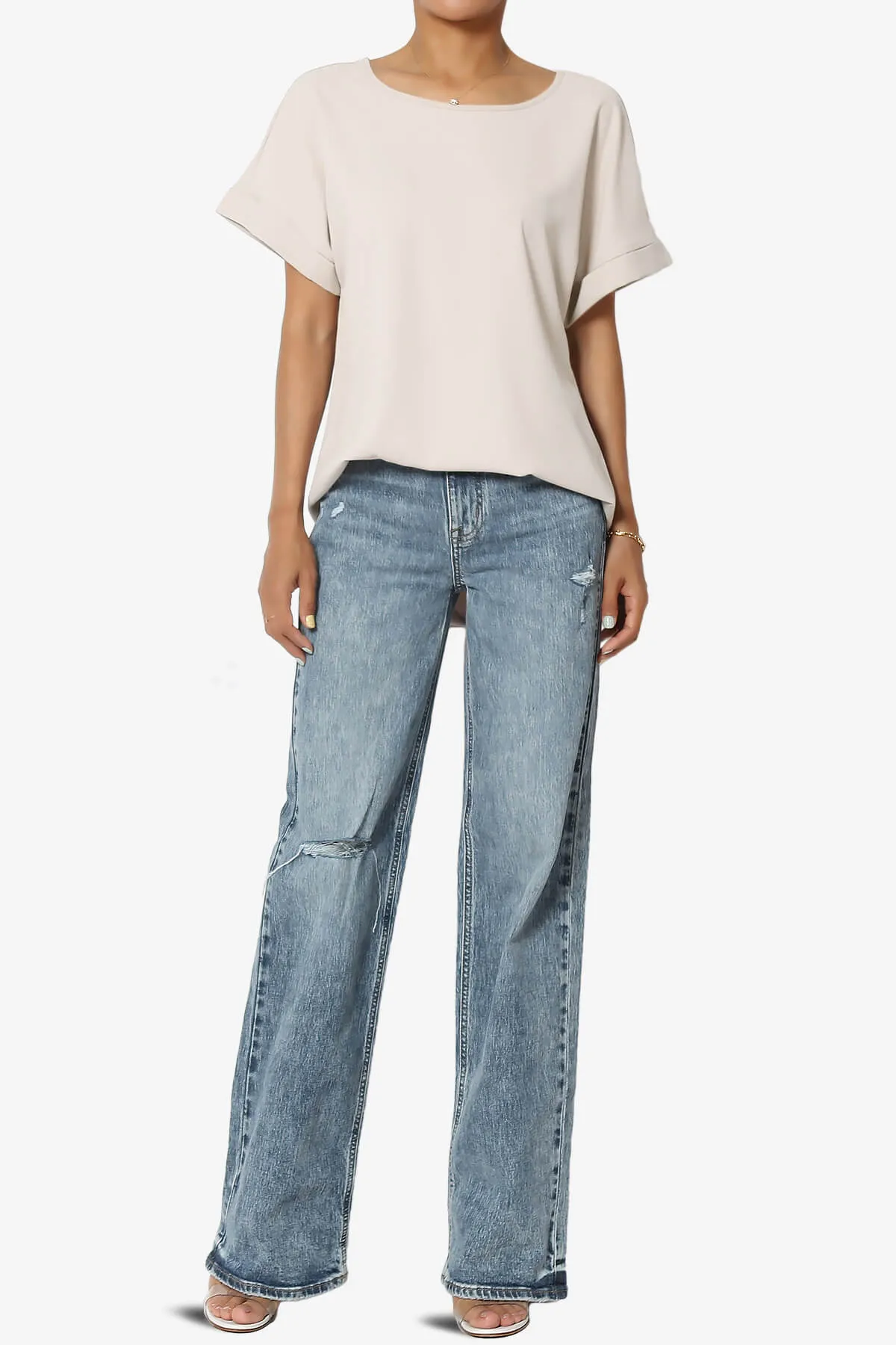 Marla Lightweight Woven Dolman Top PLUS