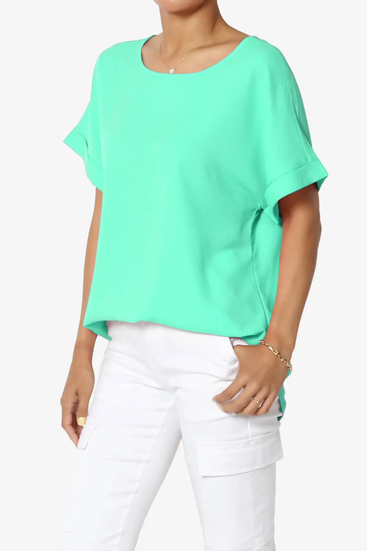 Marla Lightweight Woven Dolman Top PLUS
