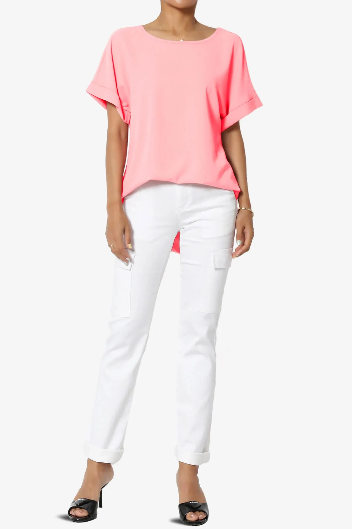 Marla Lightweight Woven Dolman Top PLUS