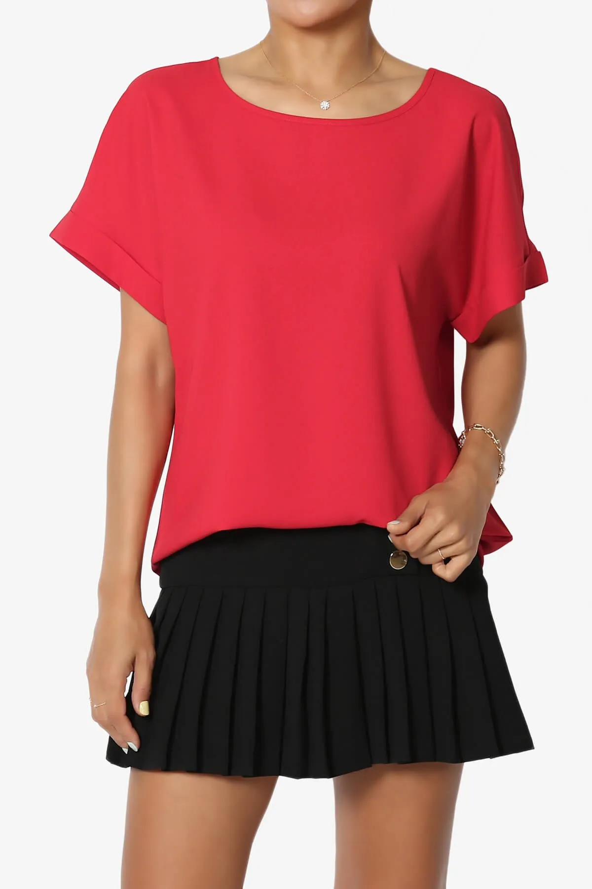 Marla Lightweight Woven Dolman Top PLUS