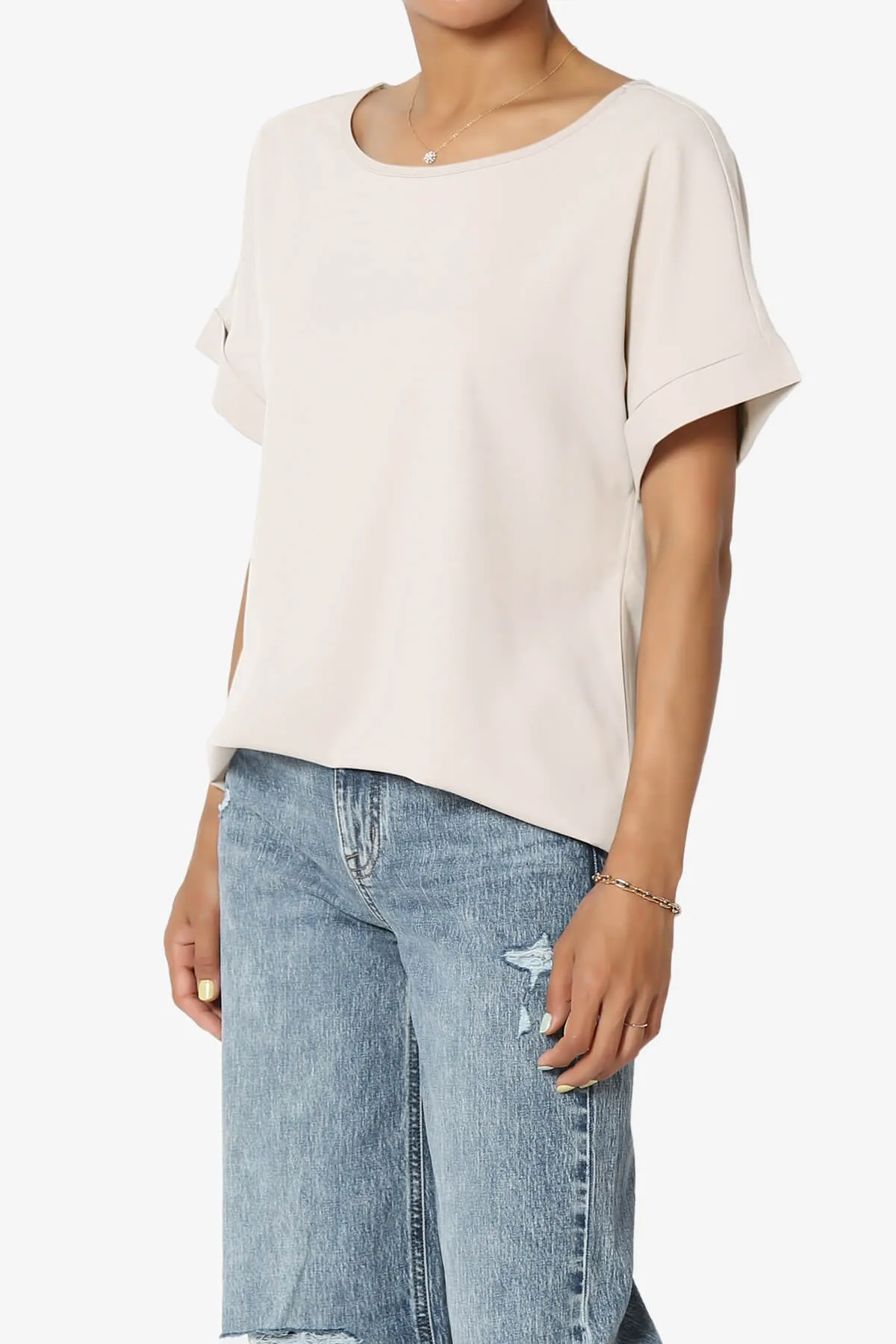 Marla Lightweight Woven Dolman Top PLUS