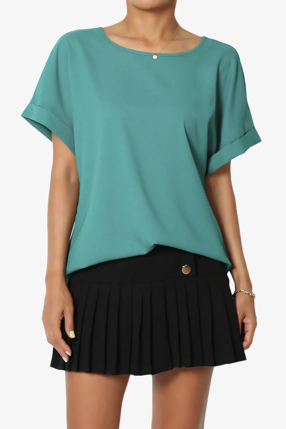 Marla Lightweight Woven Dolman Top PLUS