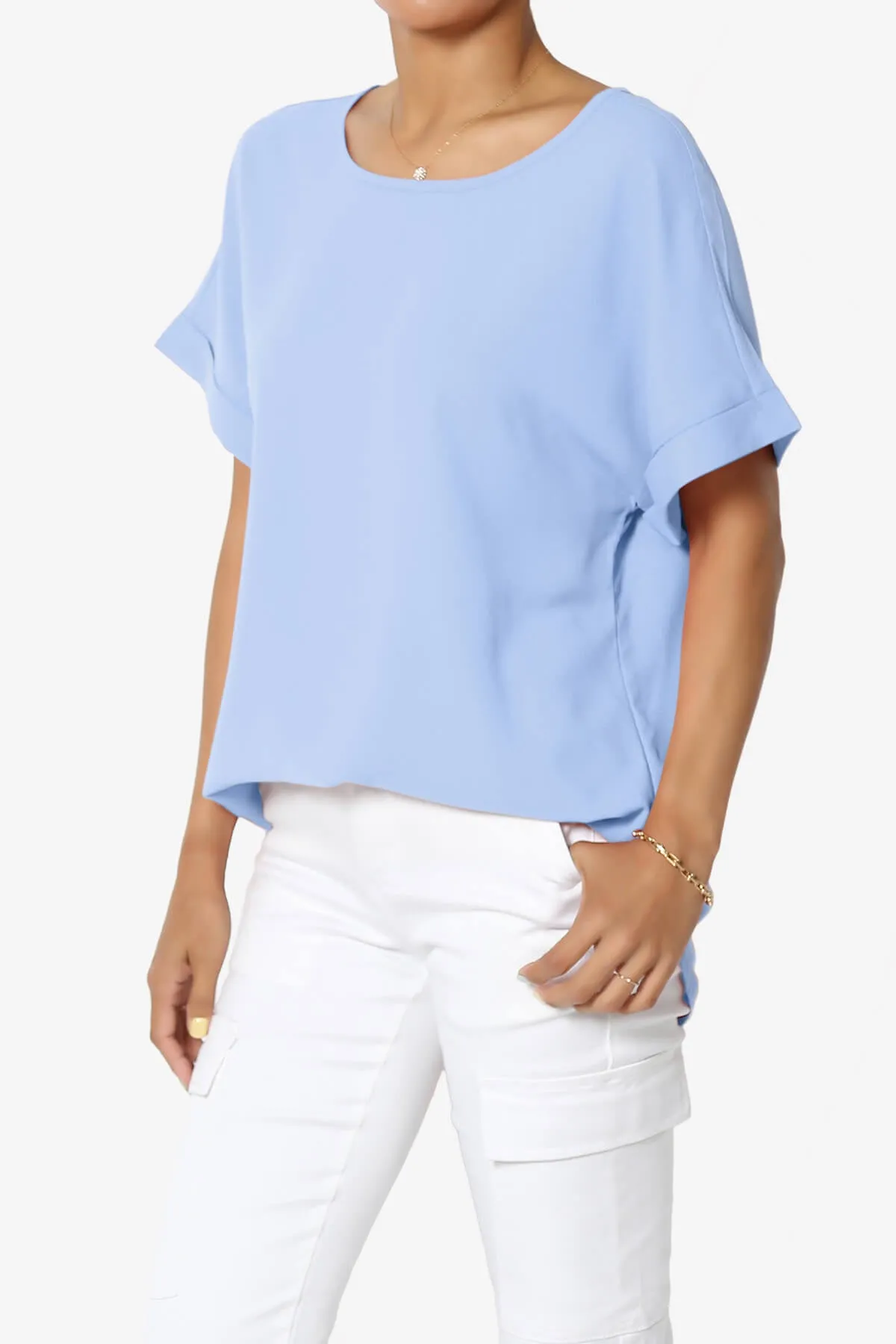 Marla Lightweight Woven Dolman Top PLUS