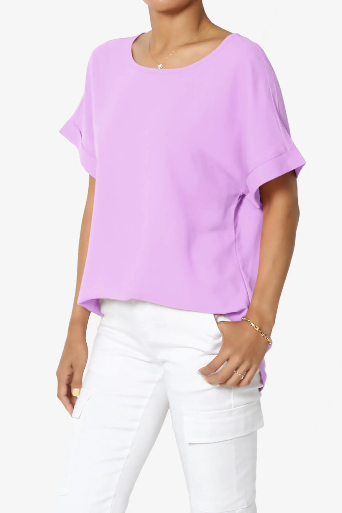Marla Lightweight Woven Dolman Top PLUS