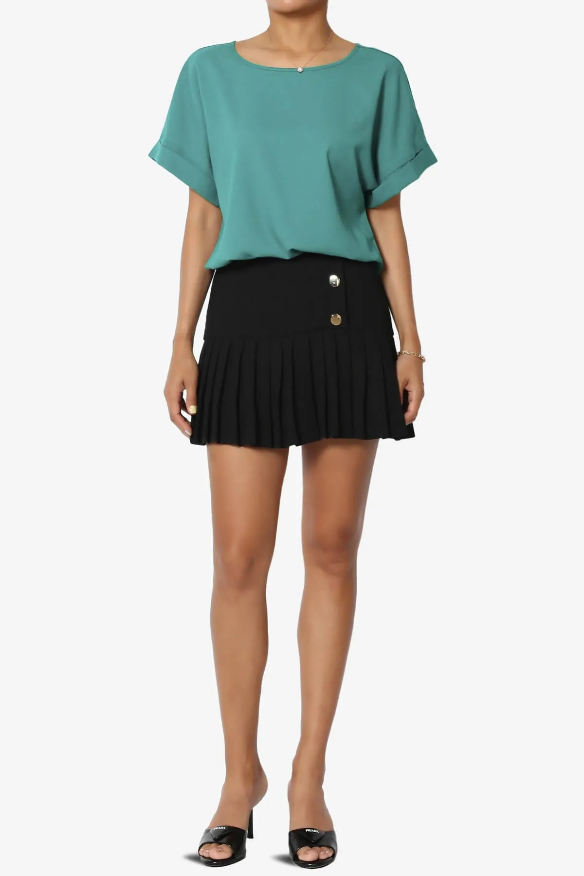 Marla Lightweight Woven Dolman Top PLUS
