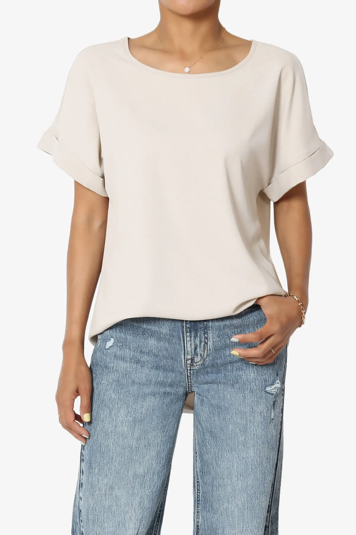 Marla Lightweight Woven Dolman Top PLUS