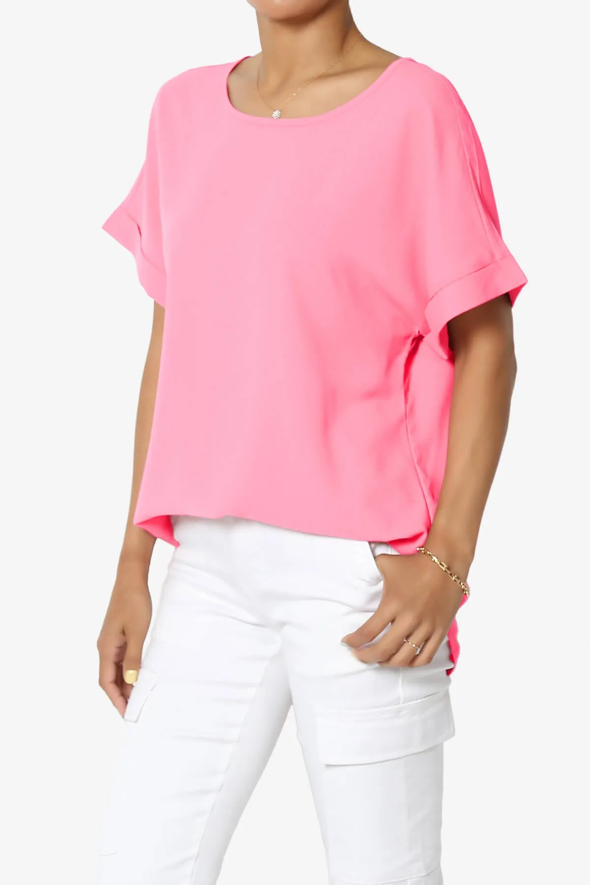 Marla Lightweight Woven Dolman Top PLUS