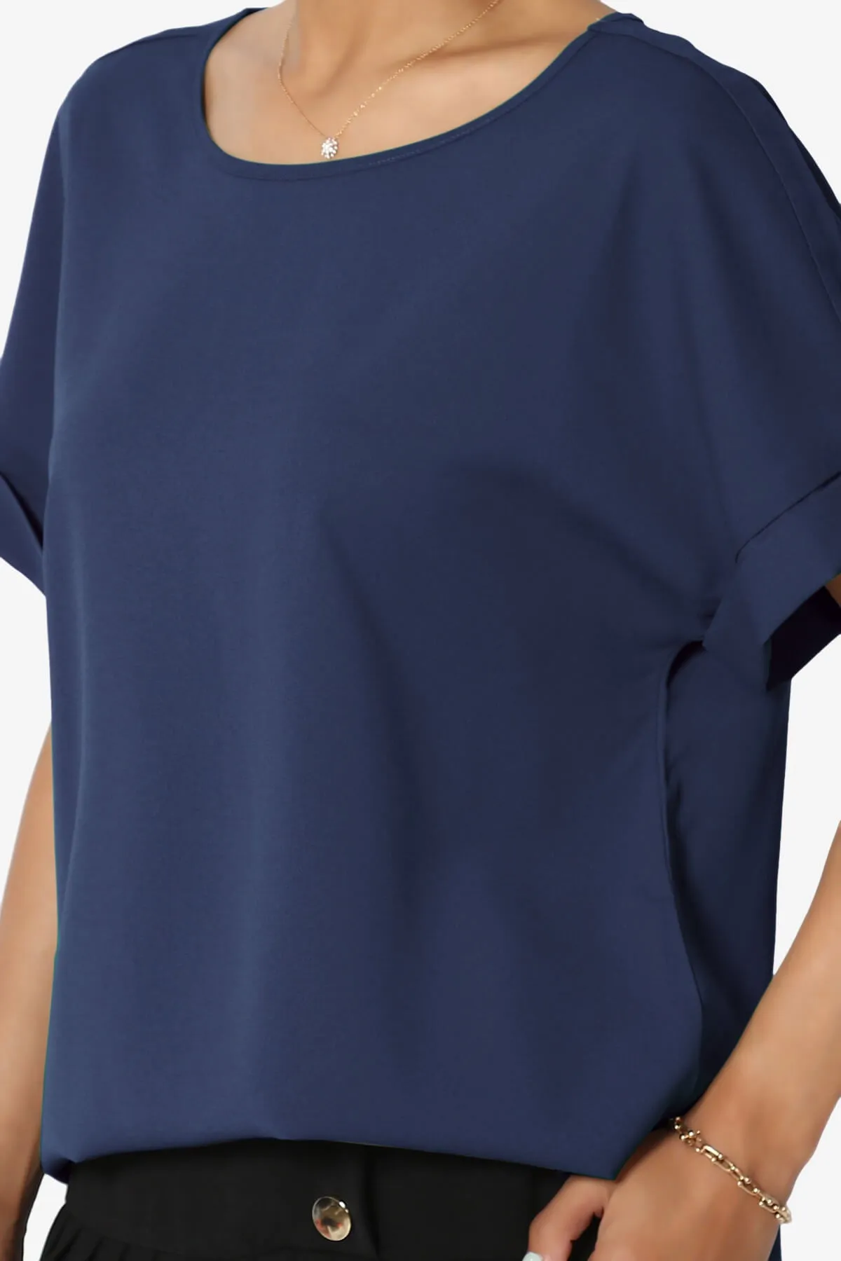 Marla Lightweight Woven Dolman Top PLUS