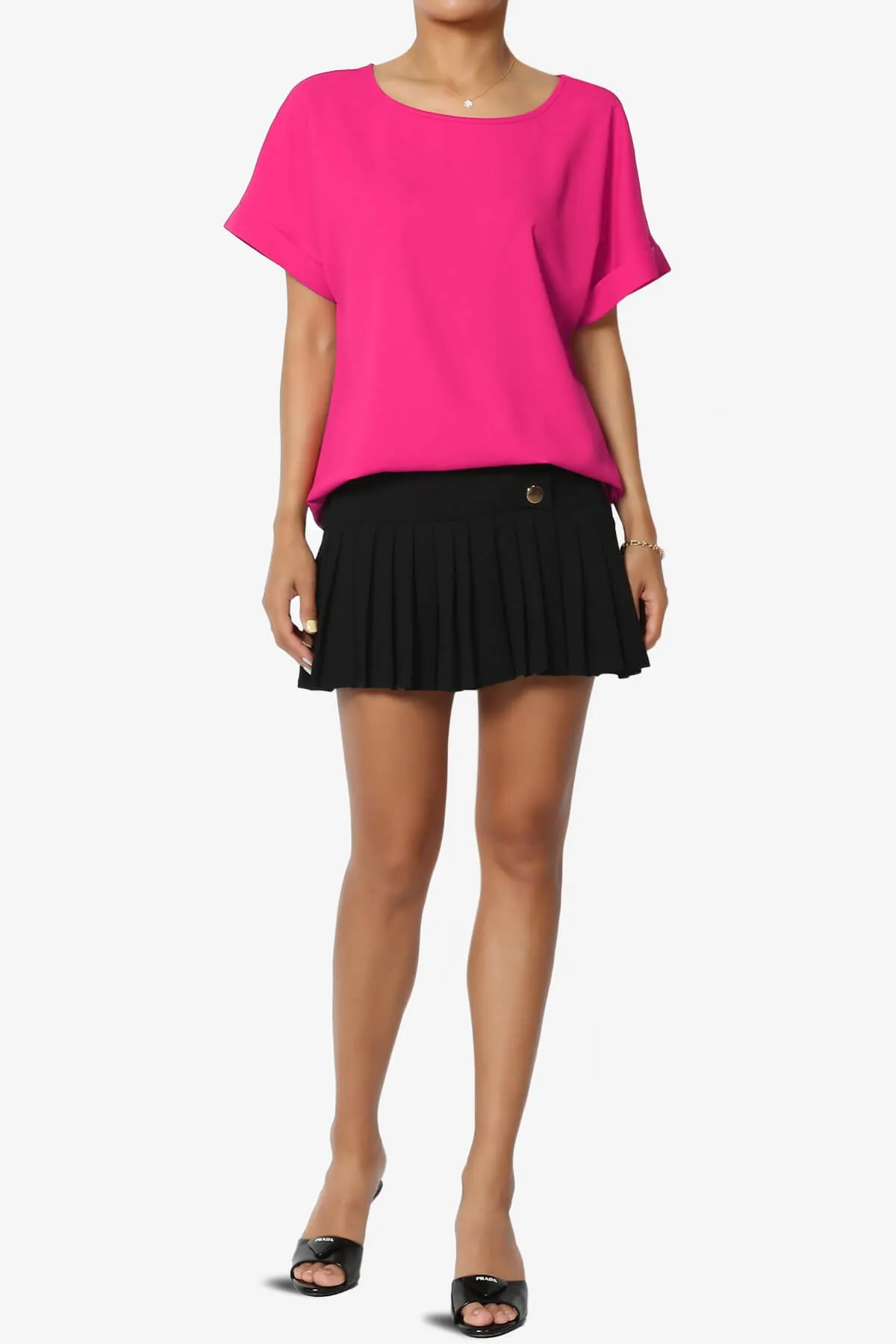 Marla Lightweight Woven Dolman Top PLUS