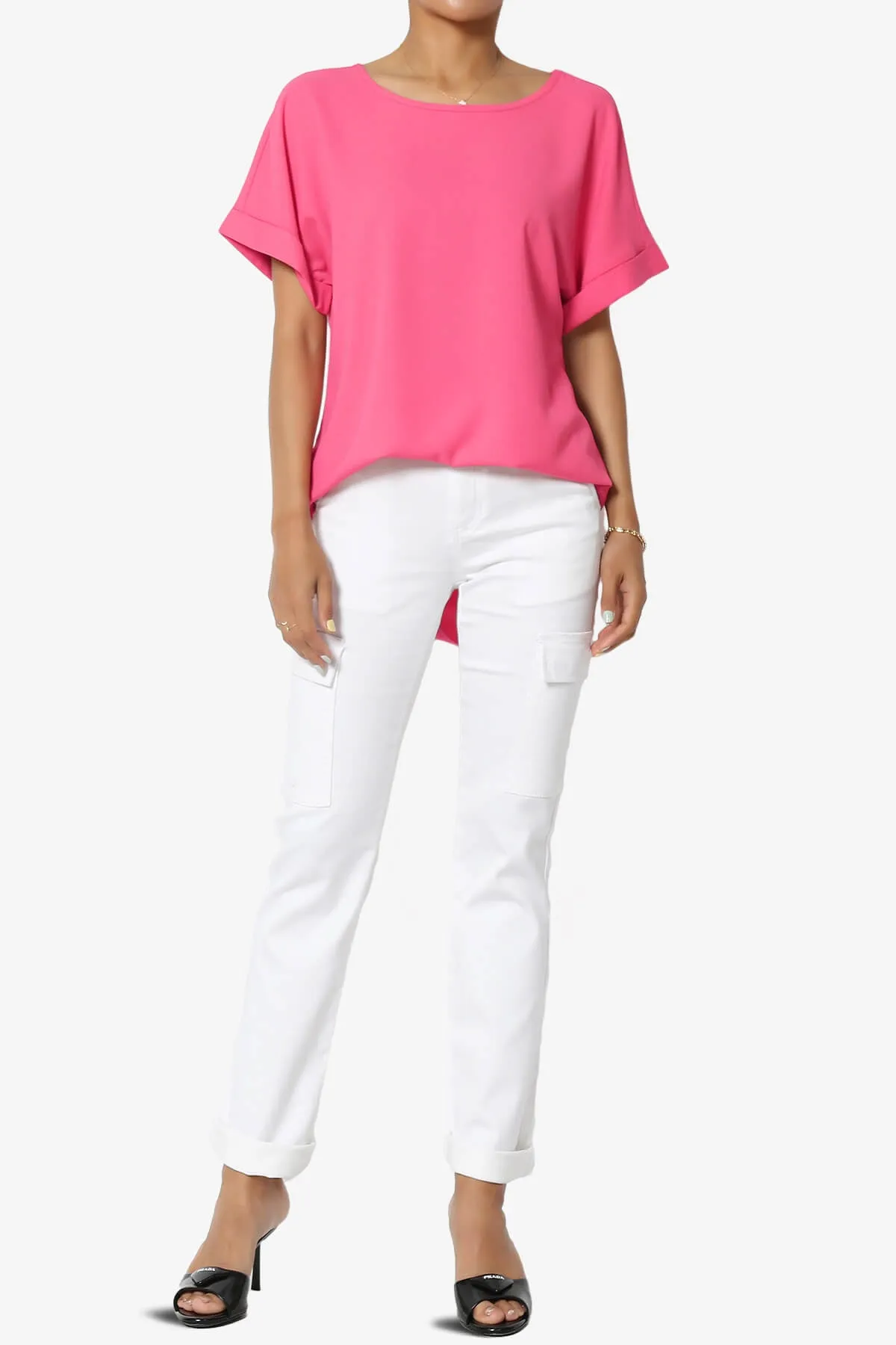 Marla Lightweight Woven Dolman Top PLUS