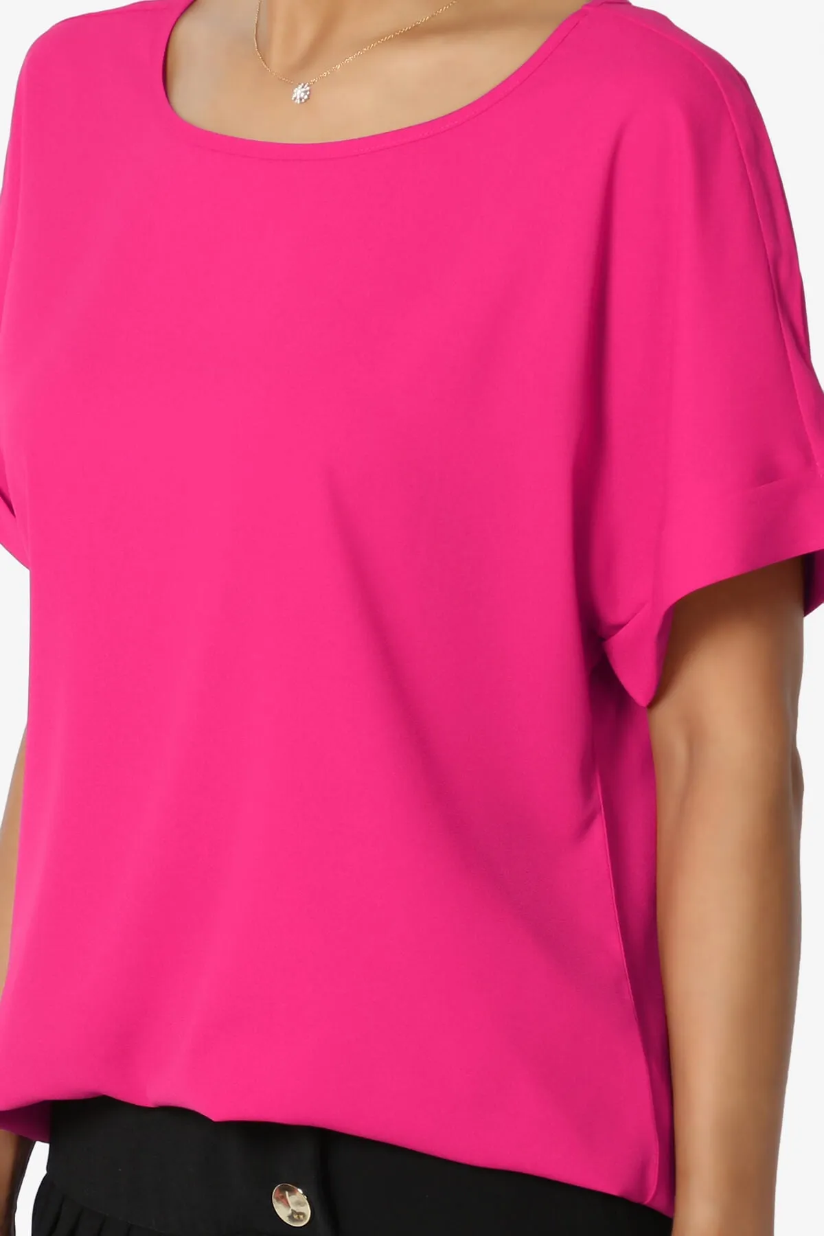 Marla Lightweight Woven Dolman Top PLUS