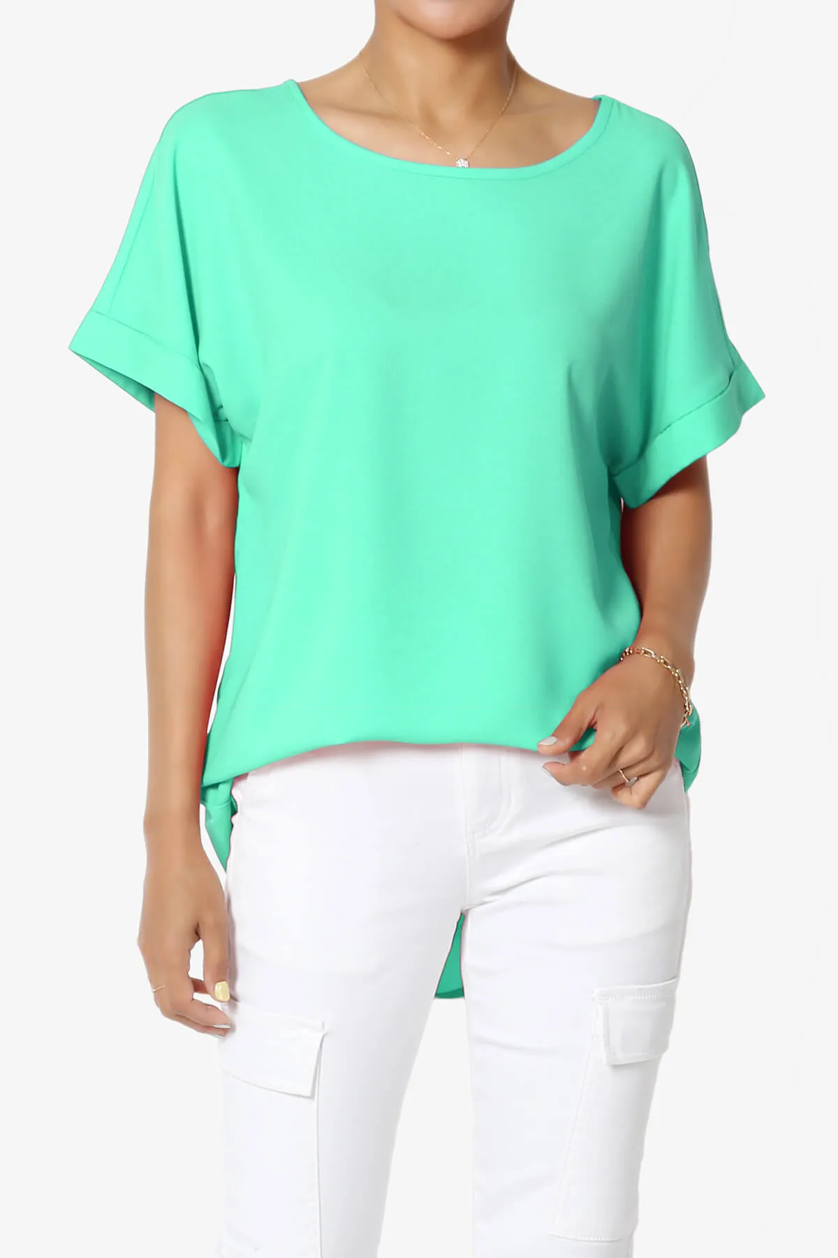 Marla Lightweight Woven Dolman Top PLUS