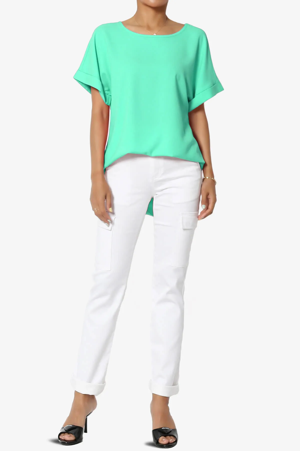 Marla Lightweight Woven Dolman Top PLUS