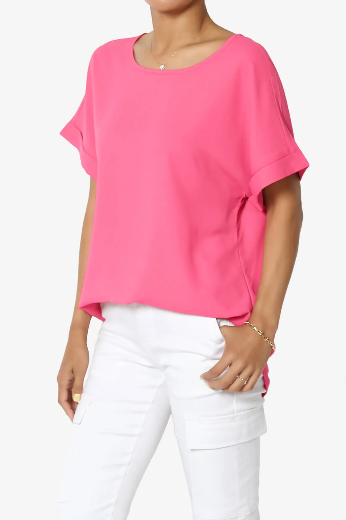 Marla Lightweight Woven Dolman Top PLUS