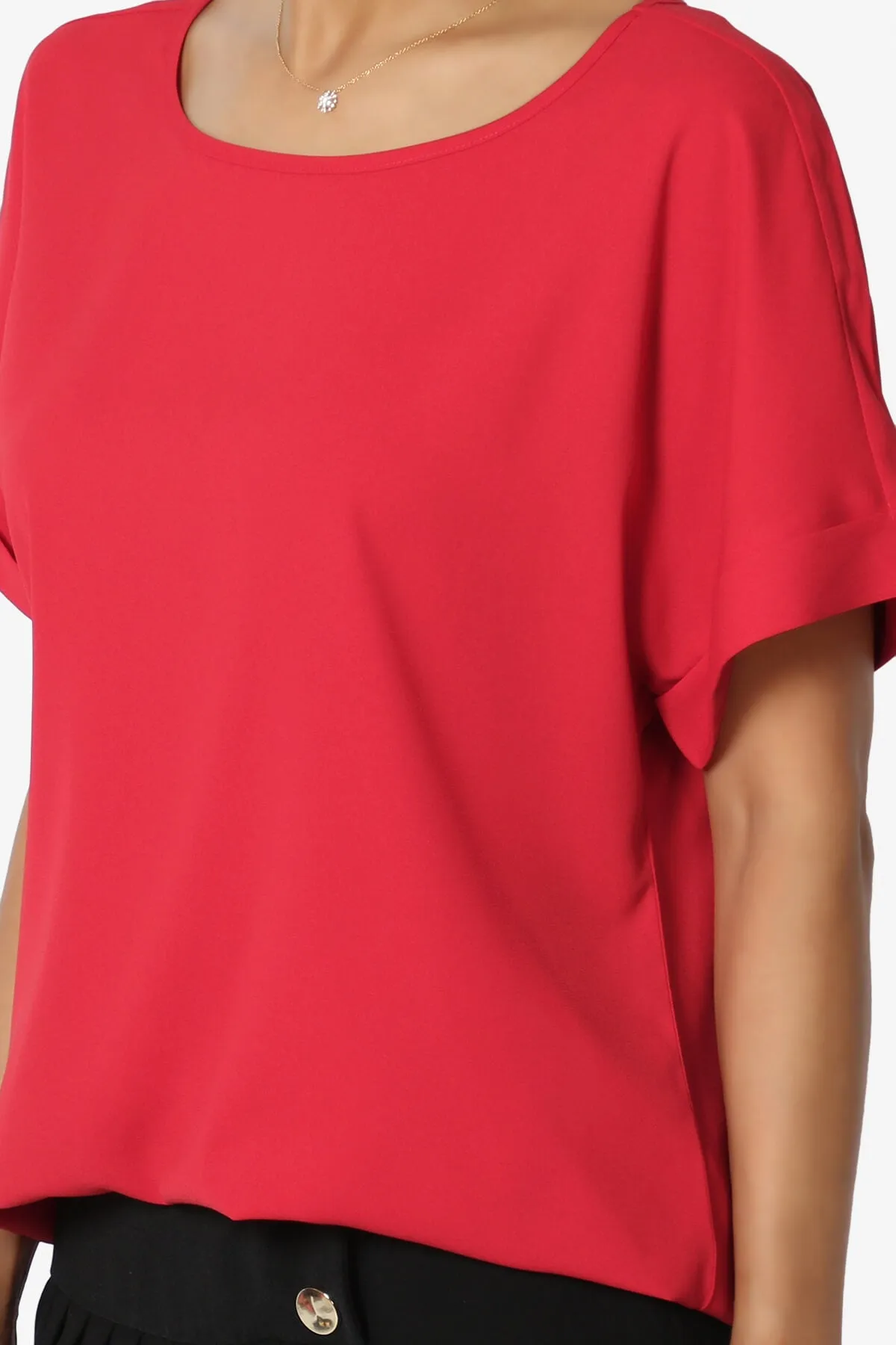 Marla Lightweight Woven Dolman Top PLUS
