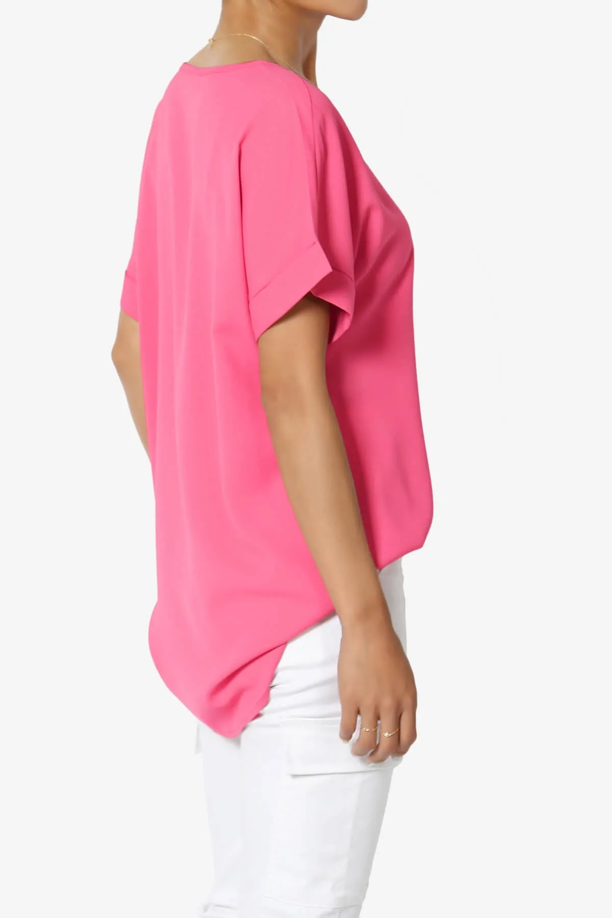 Marla Lightweight Woven Dolman Top PLUS