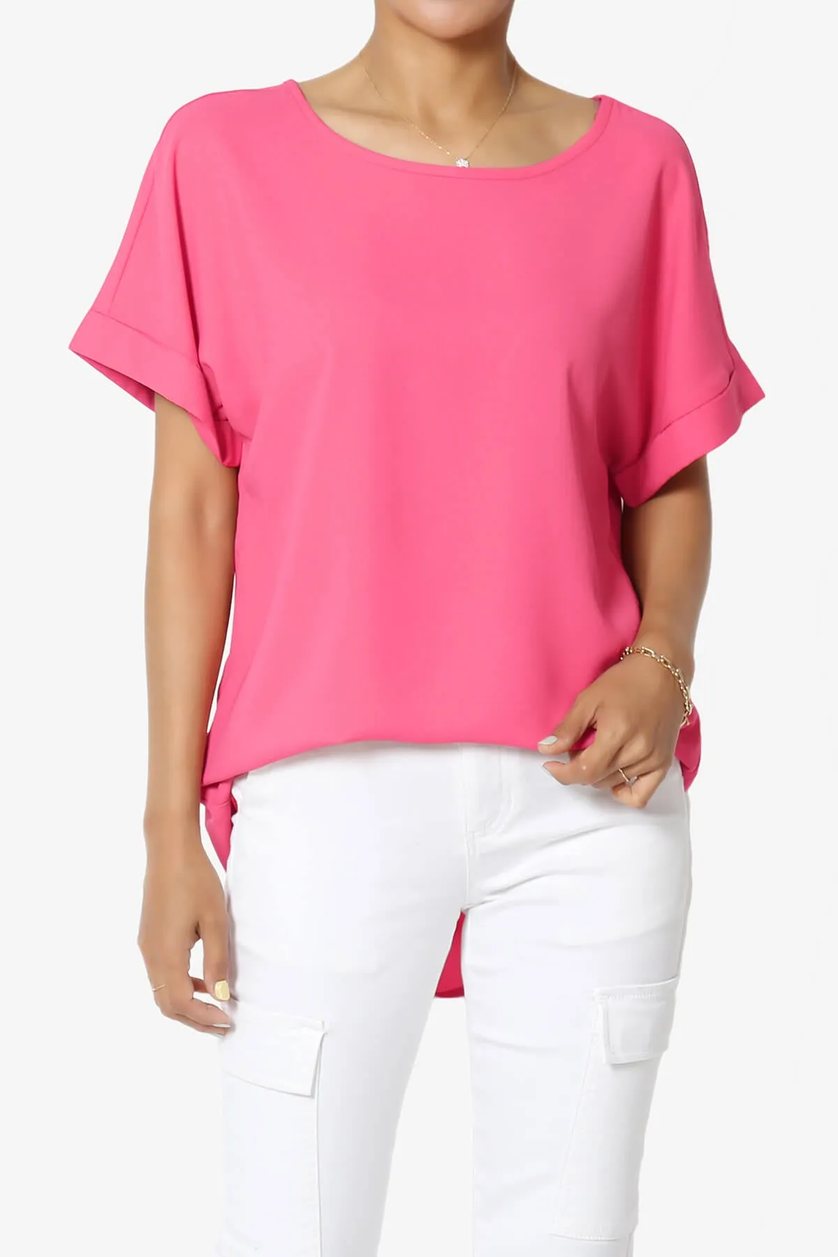 Marla Lightweight Woven Dolman Top PLUS