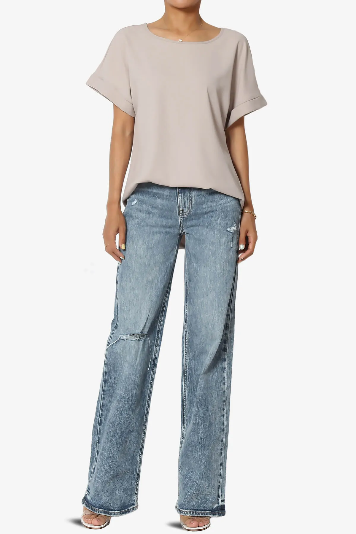 Marla Lightweight Woven Dolman Top