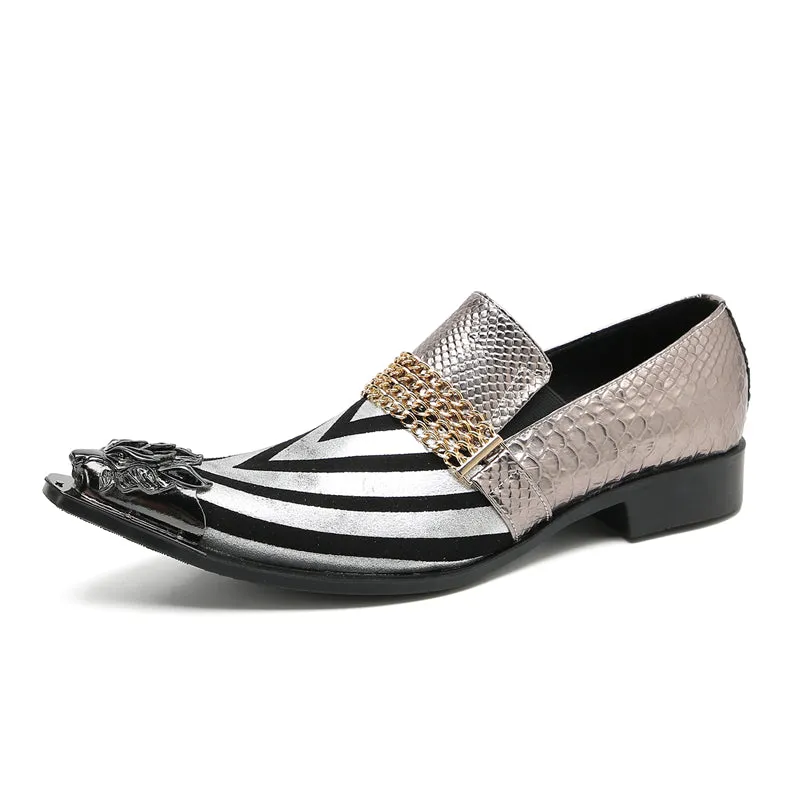 Men's Fashion Metal-Tip Western Horsebit Loafers
