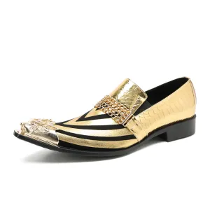 Men's Fashion Metal-Tip Western Horsebit Loafers