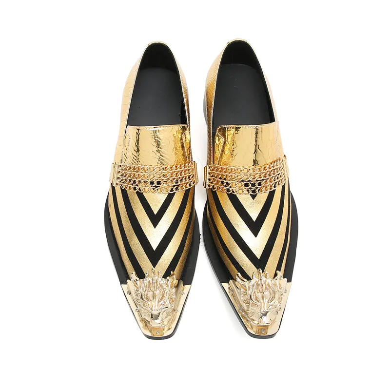 Men's Fashion Metal-Tip Western Horsebit Loafers