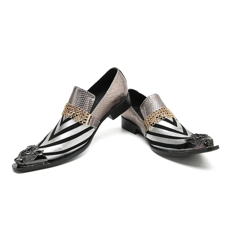 Men's Fashion Metal-Tip Western Horsebit Loafers