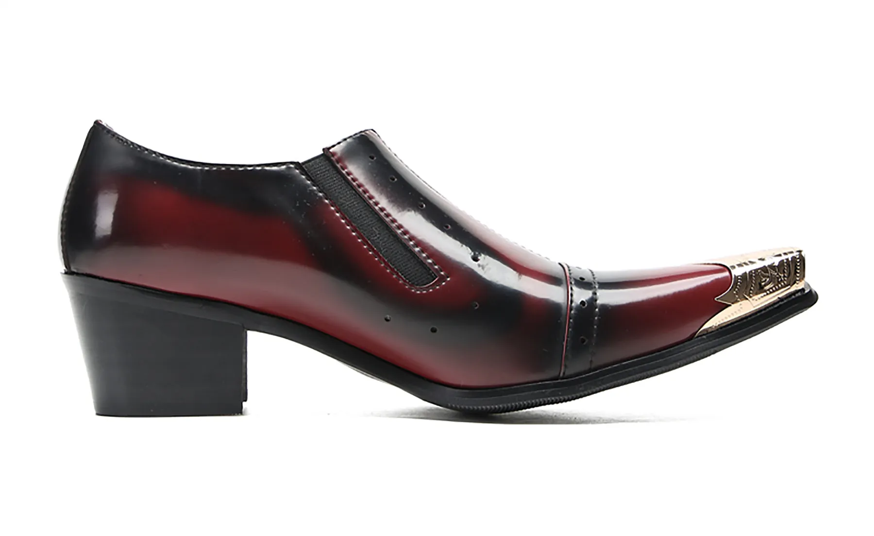 Men's Metal Pointed Toe Western Loafers