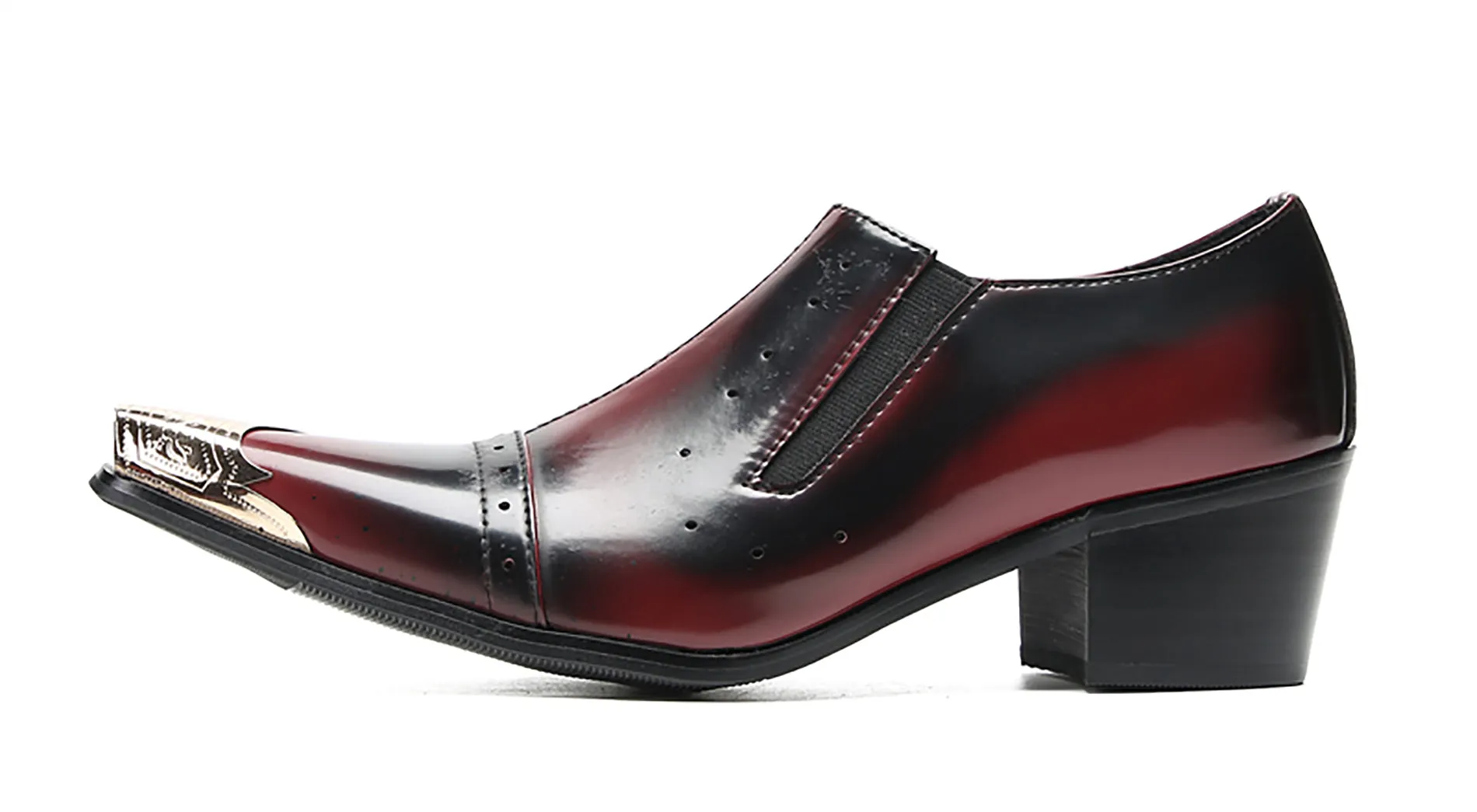 Men's Metal Pointed Toe Western Loafers