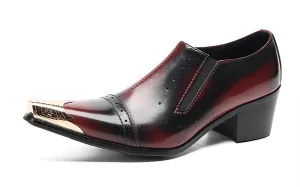 Men's Metal Pointed Toe Western Loafers