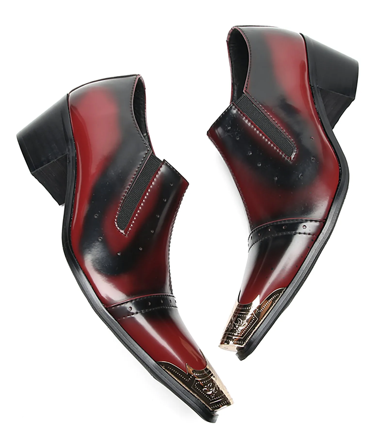 Men's Metal Pointed Toe Western Loafers