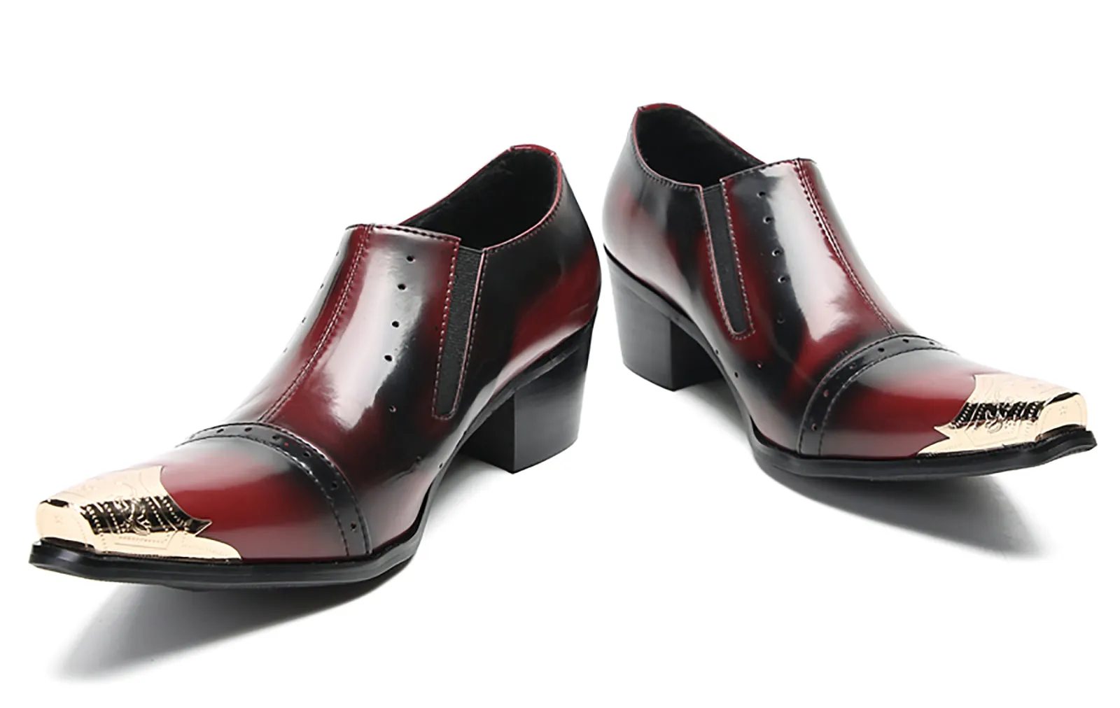 Men's Metal Pointed Toe Western Loafers