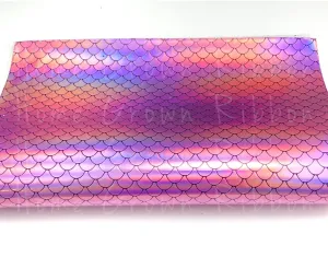 Mermaid Scales - Metallic Purple Faux Leather Sheet