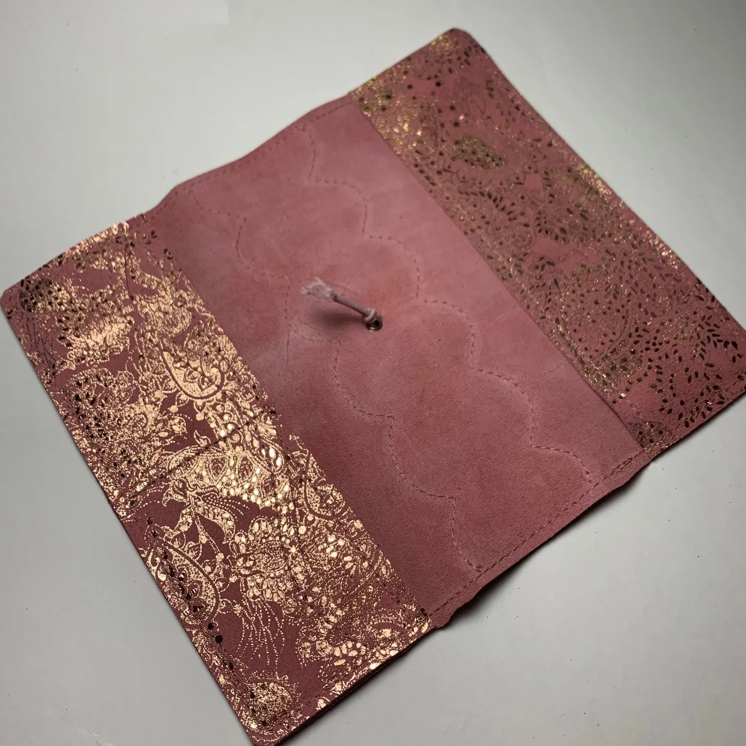 Metallic Rose Gold Leather