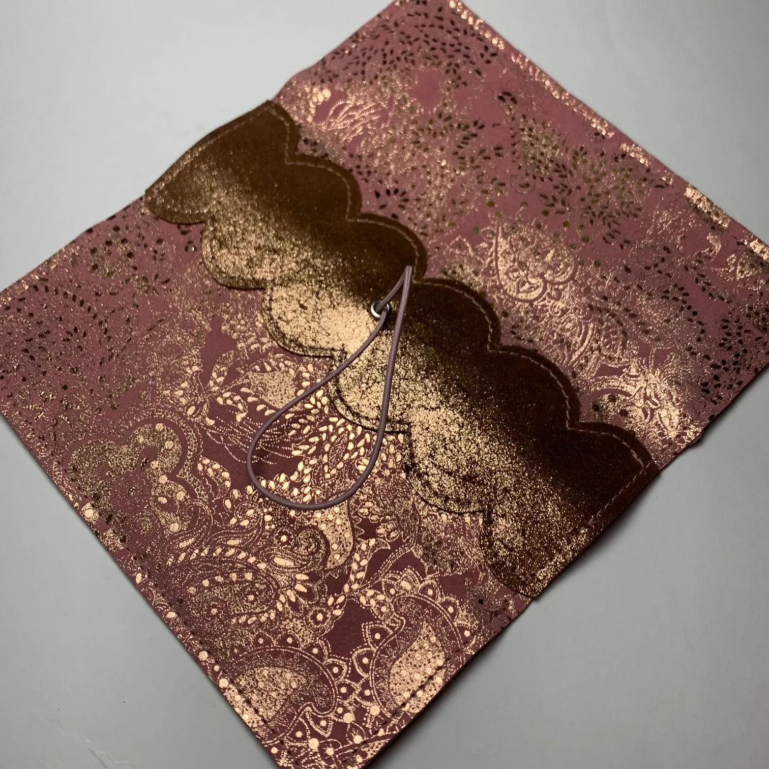 Metallic Rose Gold Leather