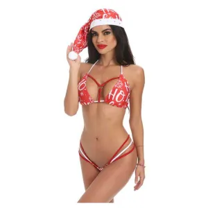 Minor Creations HO! HO! HO! Strappy Thong & Bra Set